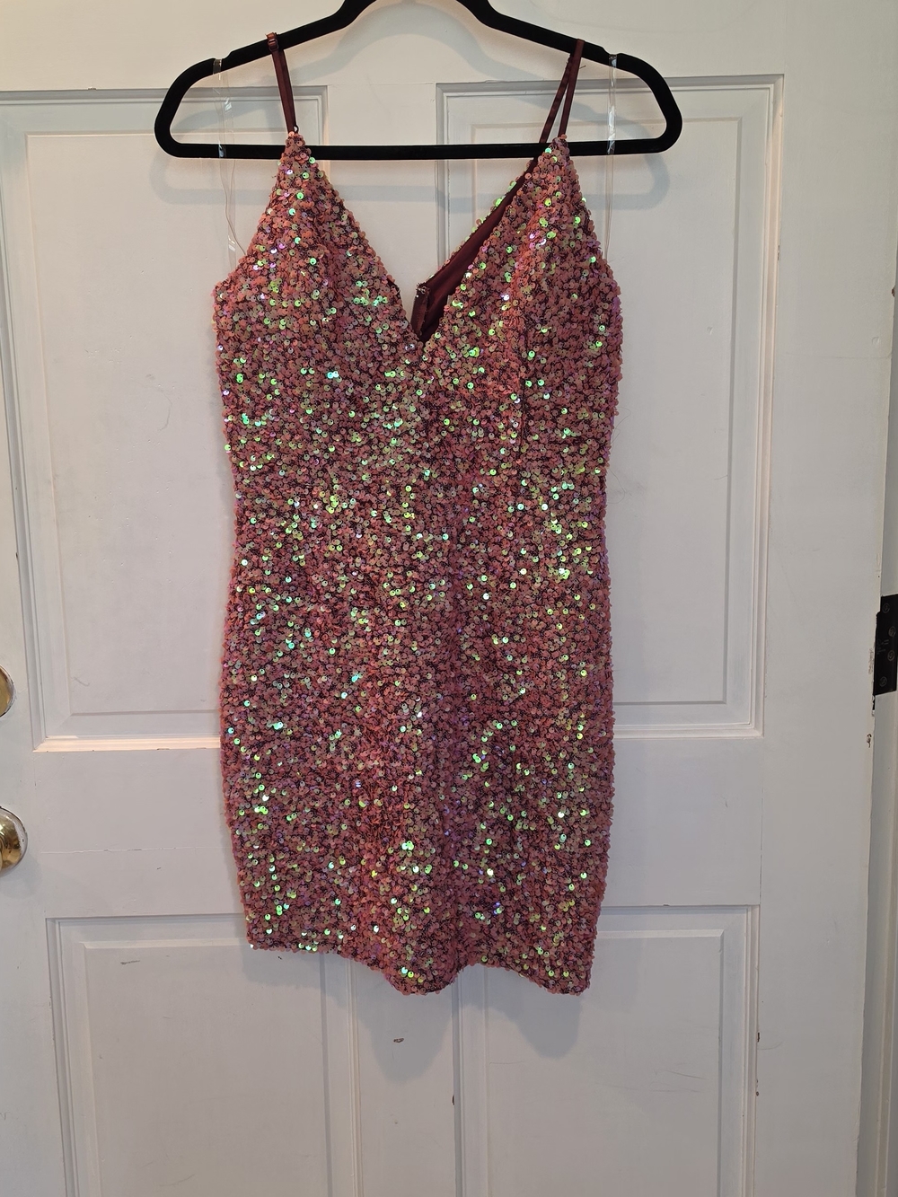 Speechless Pink Sequin Mini Slip Dress